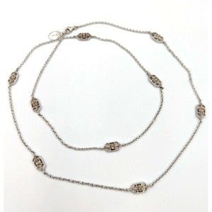 QVC Leslie Greene Sterling Silver 925 Diamond Accent Stetsons Signature Necklace